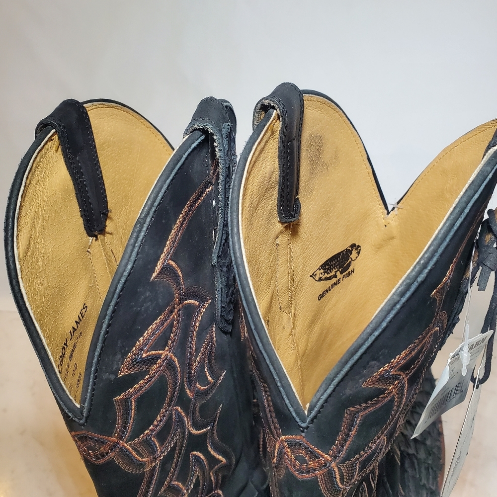 NWOB Men's 10 D US Cody James Pirarucu Exotic Western Boots Broad Square Toe - Picture 9 of 13